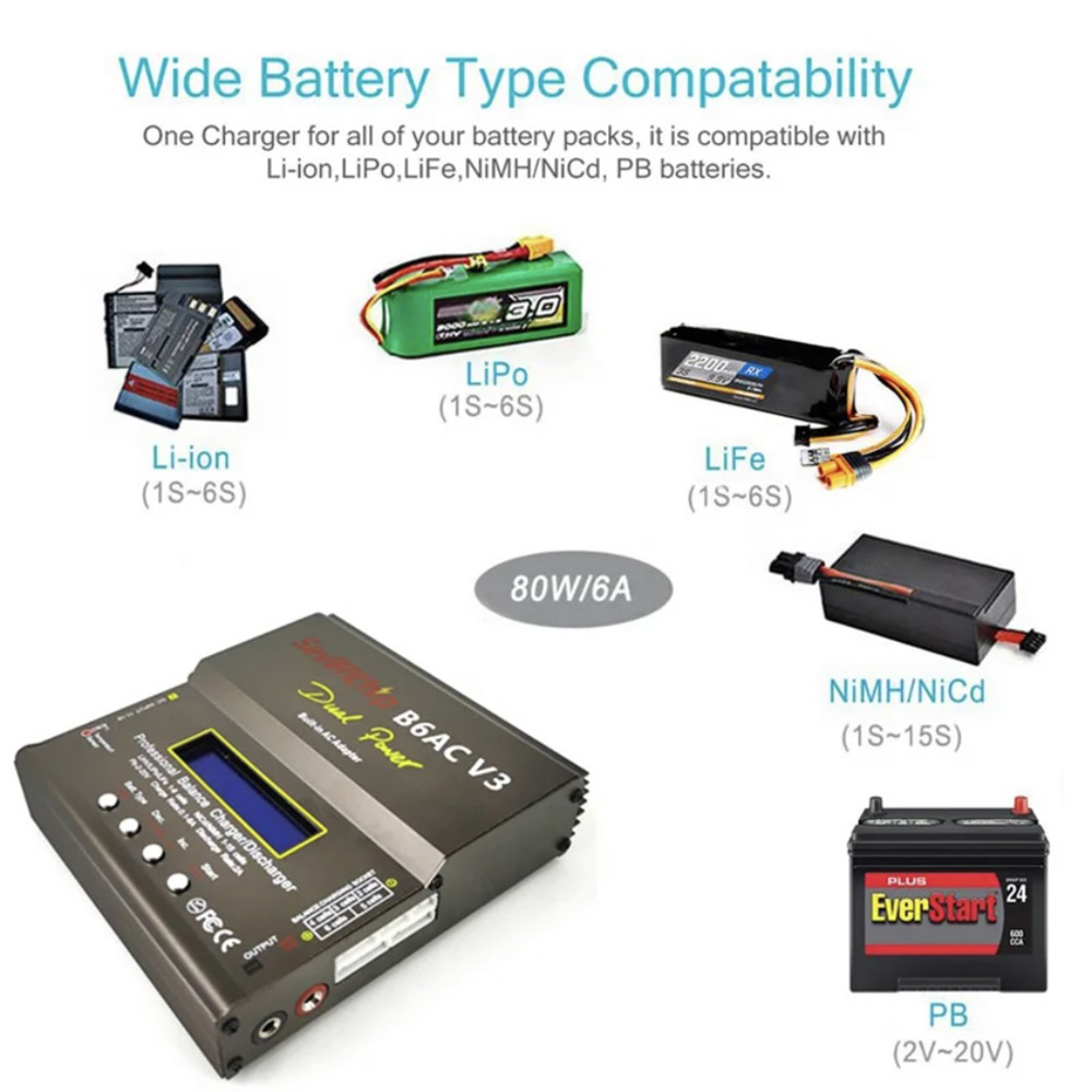 80W imax B6AC V3 Balance Charg - Rc Helicopter Charger ulasan dan harga