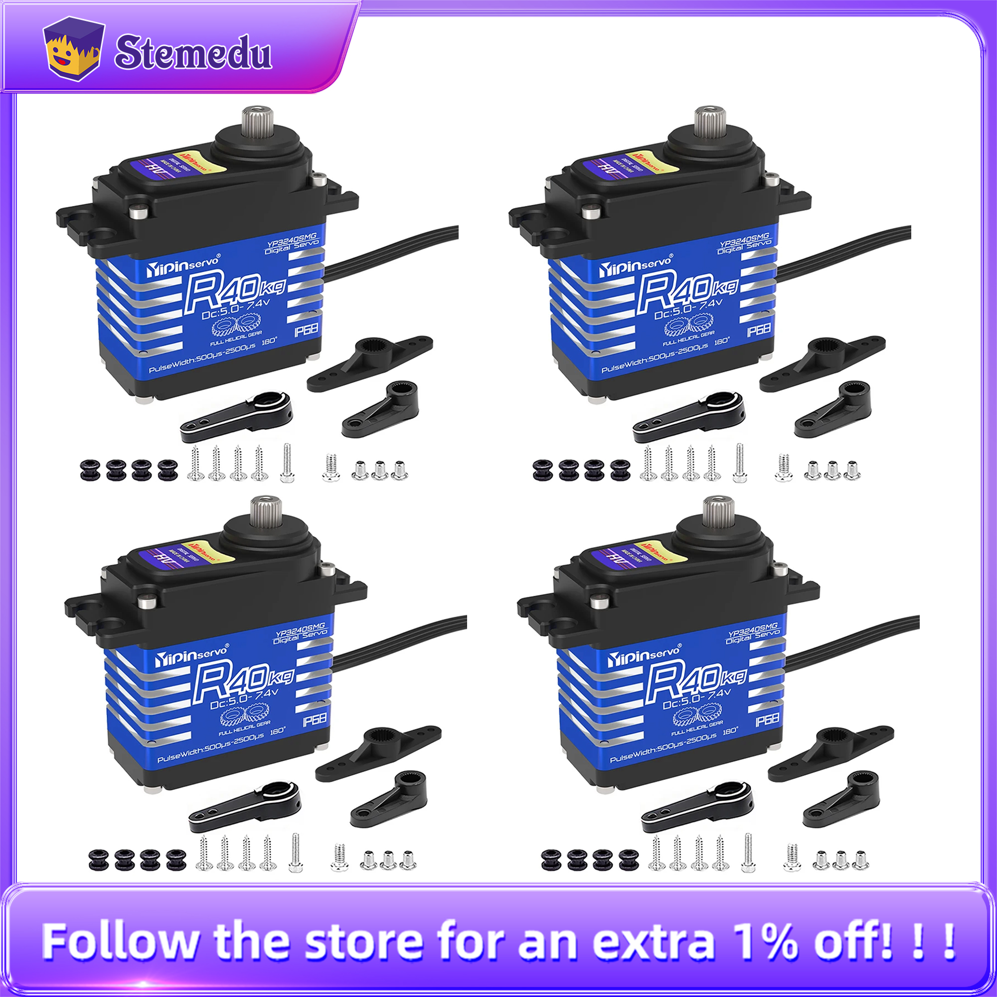 4PCS YiPinservo 40kg Metal Gea - Rc Helicopter Servo ulasan dan harga