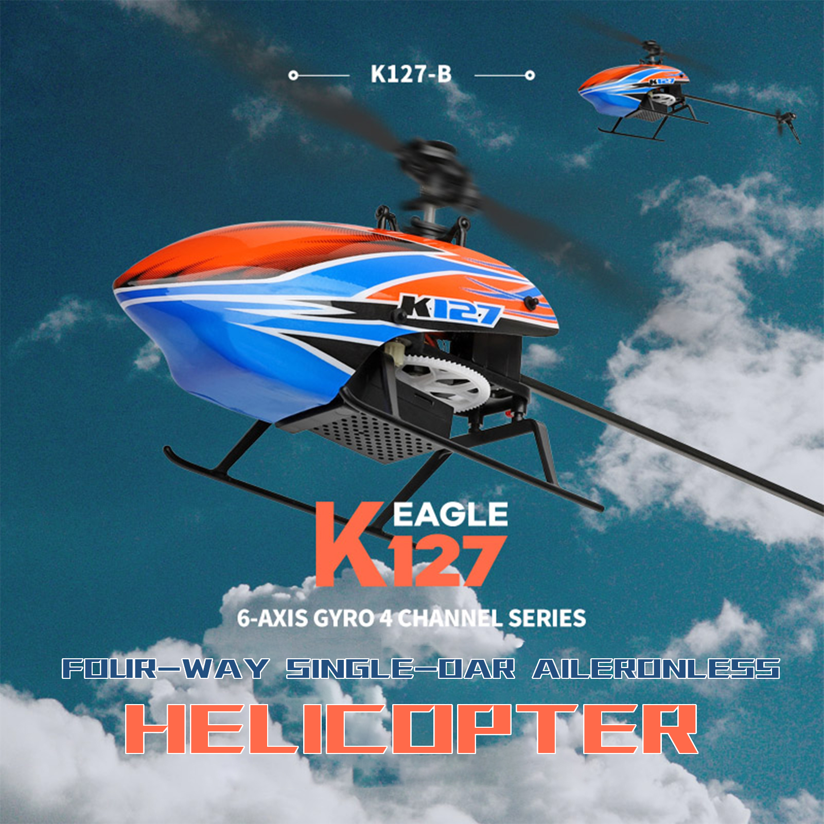 WLtoys XK K127 4CH 6-axis Gyro - Rc Helicopter Large ulasan dan harga